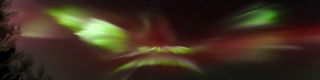 LeRoy Zimmerman sent SPACE.com this beautiful panoramic image of an aurora dancing near Fairbanks, Alaska on Dec. 7, 2013. Zimmerman took about 500 shots in half an hour with two-second exposures about every three seconds using a Canon 6D camera.