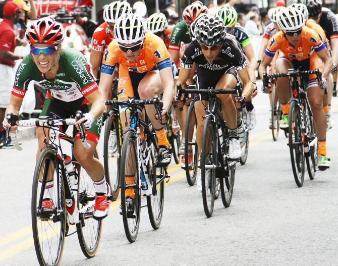 Bell lap-everybody sets up as Colavita sets the pace by sacrificing a fierce rider