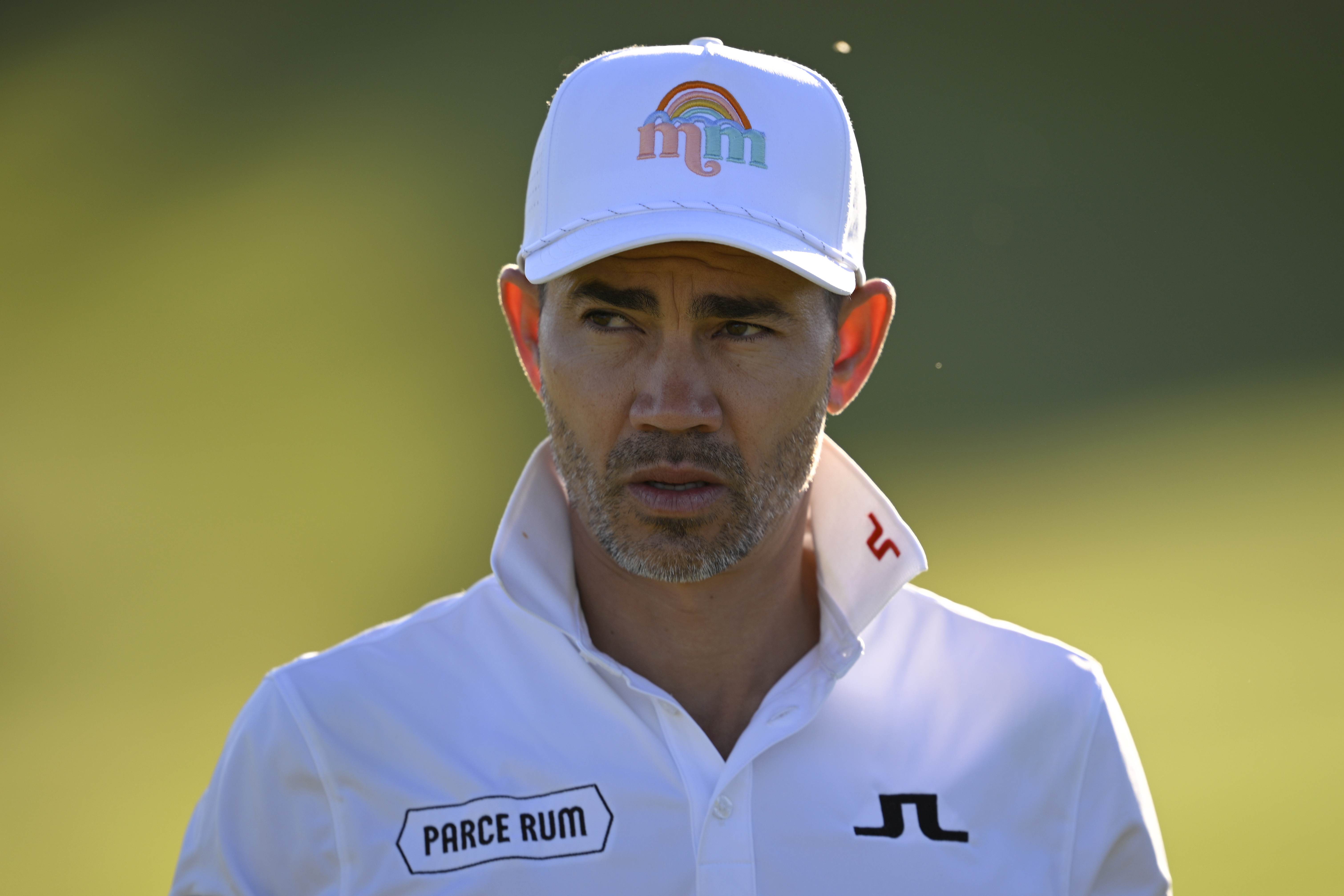 Camilo Villegas looks up at the sky