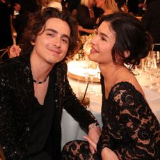 Timoth&eacute;e Chalamet and Kylie Jenner attend the Golden Globes