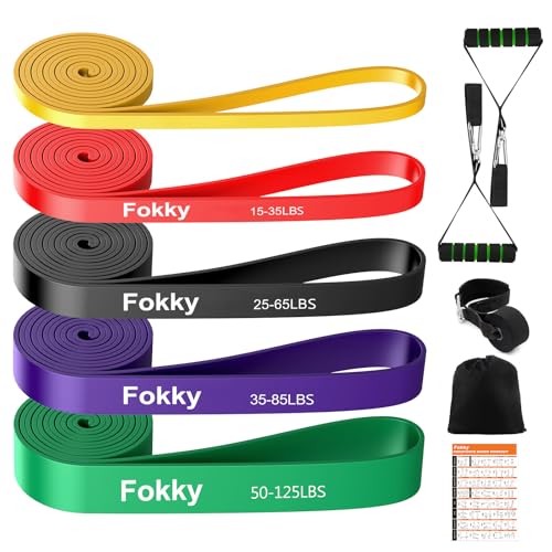 Fokky Resistance Bands Set,5 Levels Exercise Band With Door Anchor, Handles