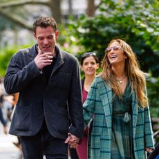 Jennifer Lopez and Ben Affleck walk in the street in New York City
