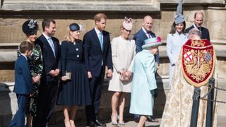 The Royal Family attends Easter Sunday service at St George's Chapel on April 21, 2019