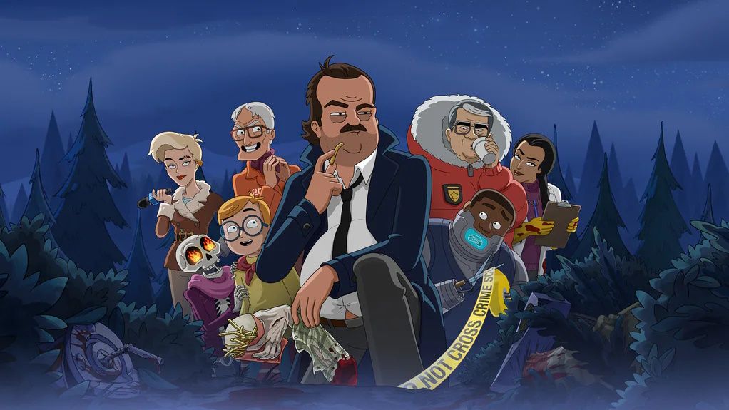 Montage of main characters from Fox&#039;s animated show Grimsburg