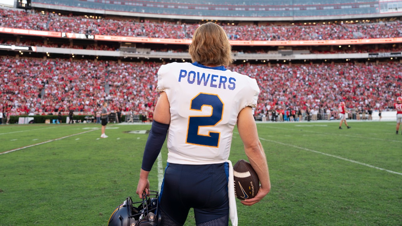 The back of Chad Powers jersey, it has a No. 2 and the word &quot;Powers.&quot;