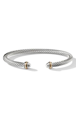 Cable Classics Sterling Silver & 18k Yellow Gold Bracelet, 4mm