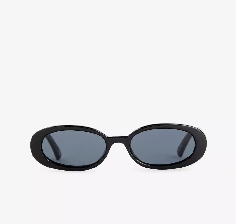 Le Specs, Le Specs L5000163 Unisex Outta Love Oval Sunglasses, Black/grey