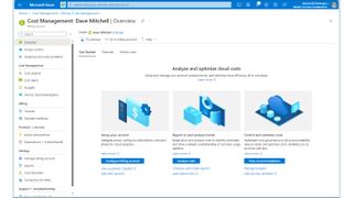 The Azure server manager interface