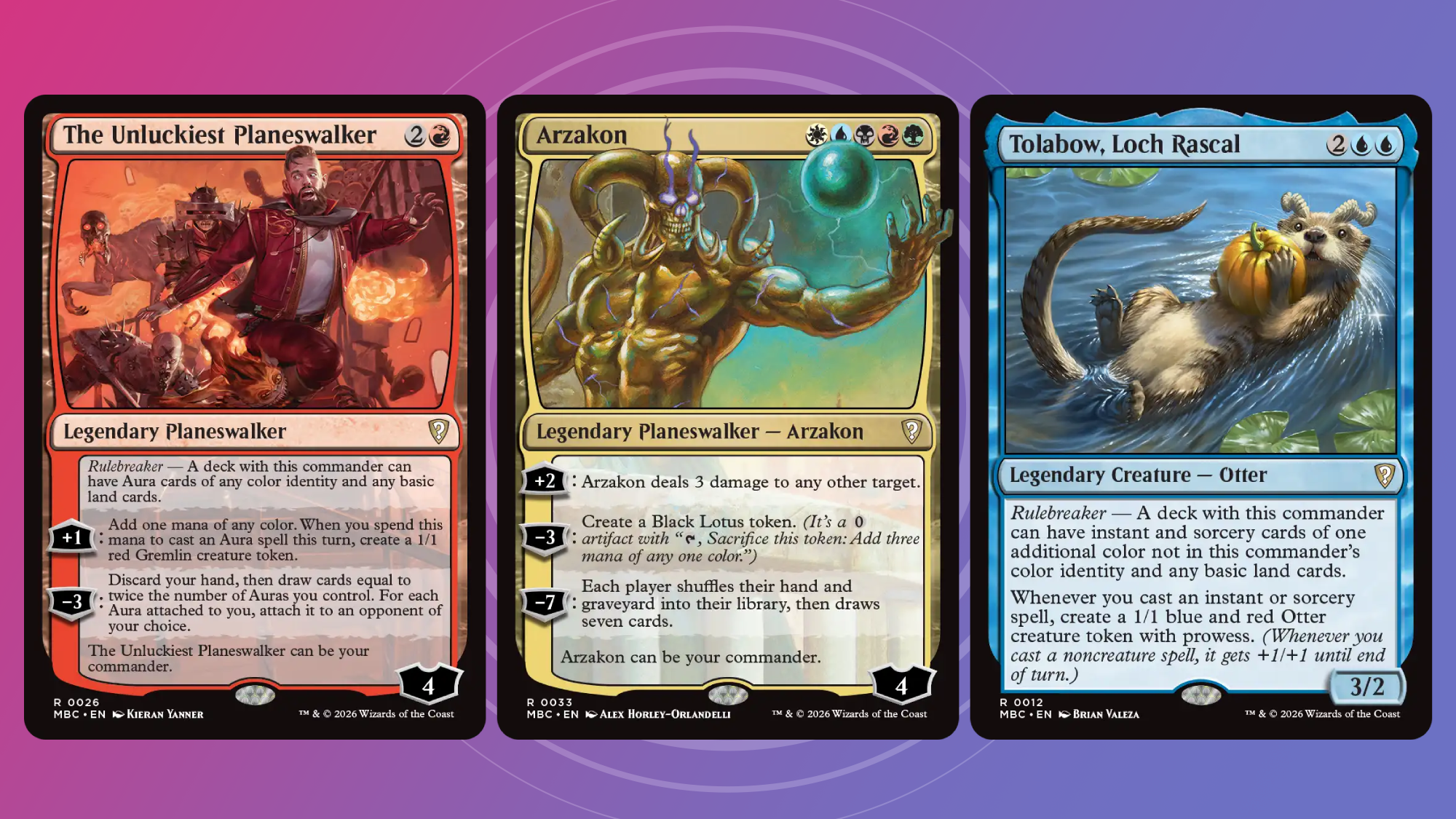 Cards and packs from Mystery Booster Commander Edition.