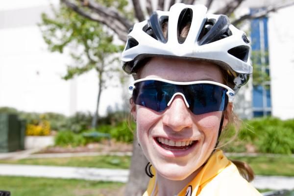 Mara Abbott (Peanut Butter &amp; Co) was happy to hold on to her yellow jersey today.