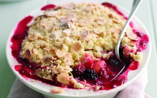 Blackberry and apple crumble