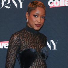Keke Palmer paired the capri pants trend with a velvet, leopard-print vintage Alaïa bodysuit