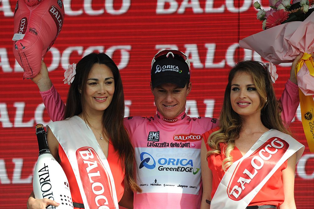 Simon Clarke (Orica-GreenEdge) in pink
