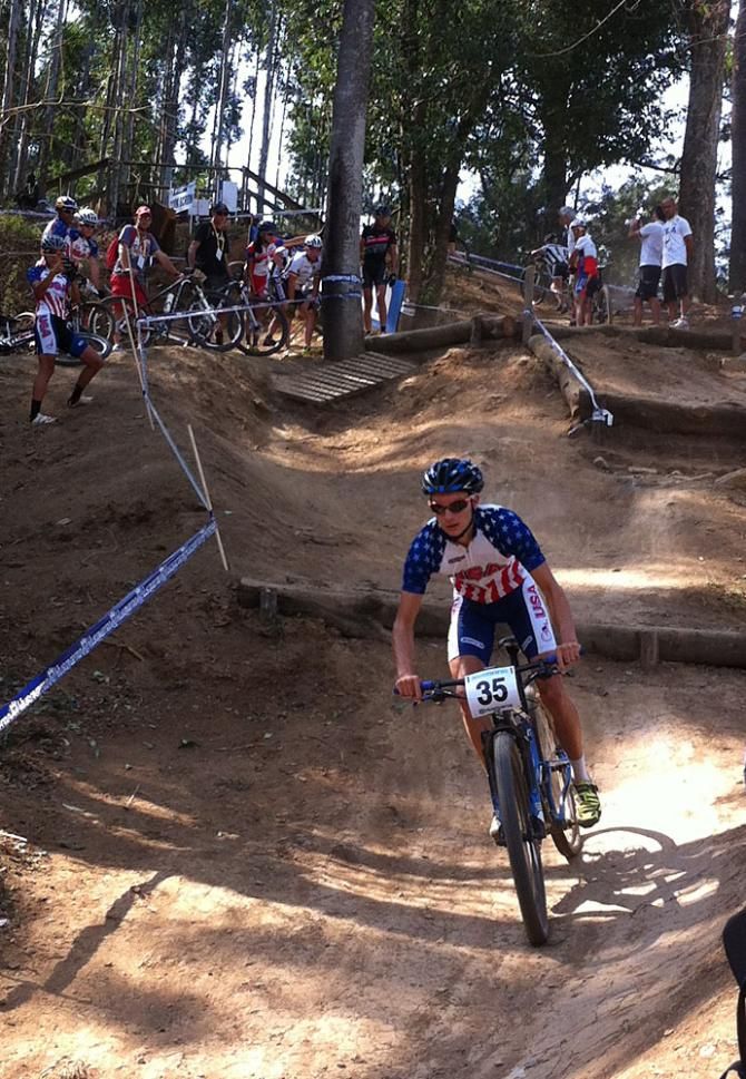 Neilson Powless (USA) practices one of the rock gardens.