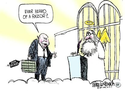 Editorial Cartoon U.S. Don Rickles Death Comedy Heaven
