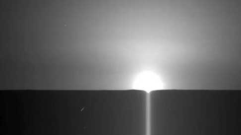 NASA\'s Phoenix Mars Lander captured a sunrise Sept. 5, 2008, the 101st day since landing in the Arctic.