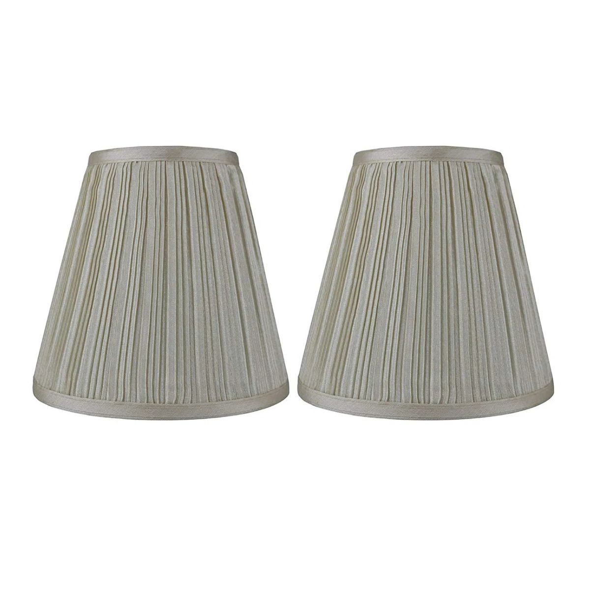 Two gray lampshades