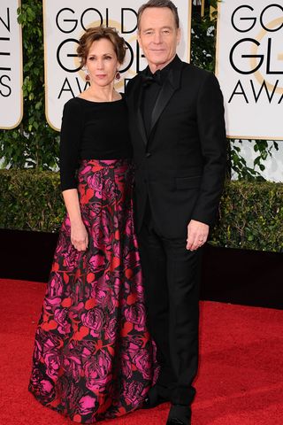 Bryan Cranston and Robin Dearden at the Golden Globes 2016