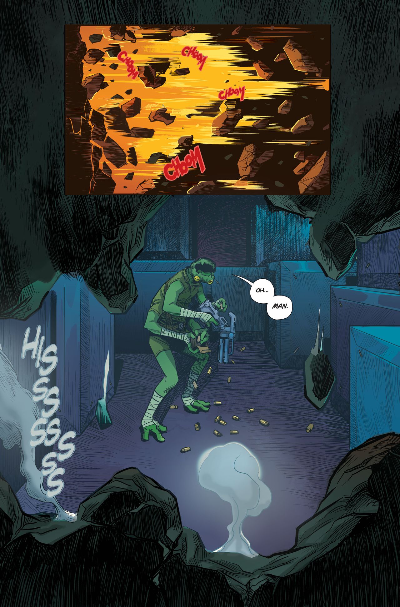 Interior pages from Blood &amp; Thunder #1.