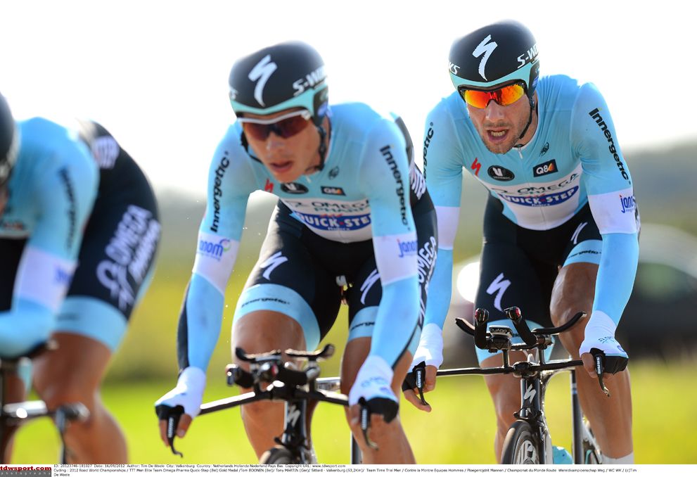 Tony Martin and Tom Boonen during the 2012 Team Time Trial World Championships
