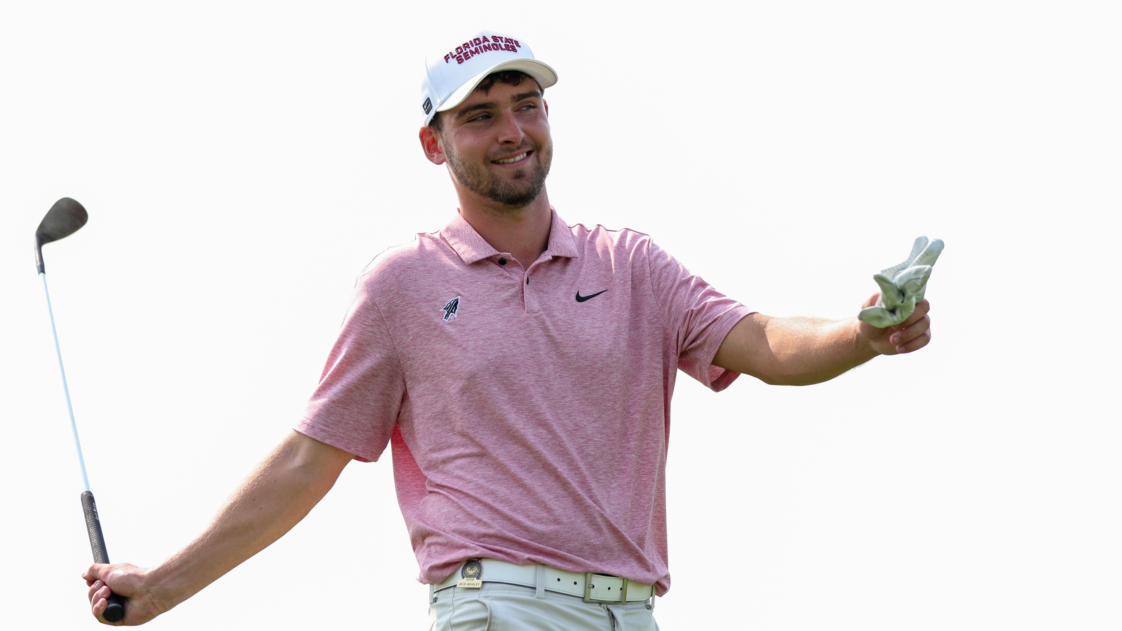 Jack Whaley walks off the green