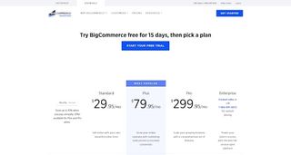 BigCommerce's pricing plans