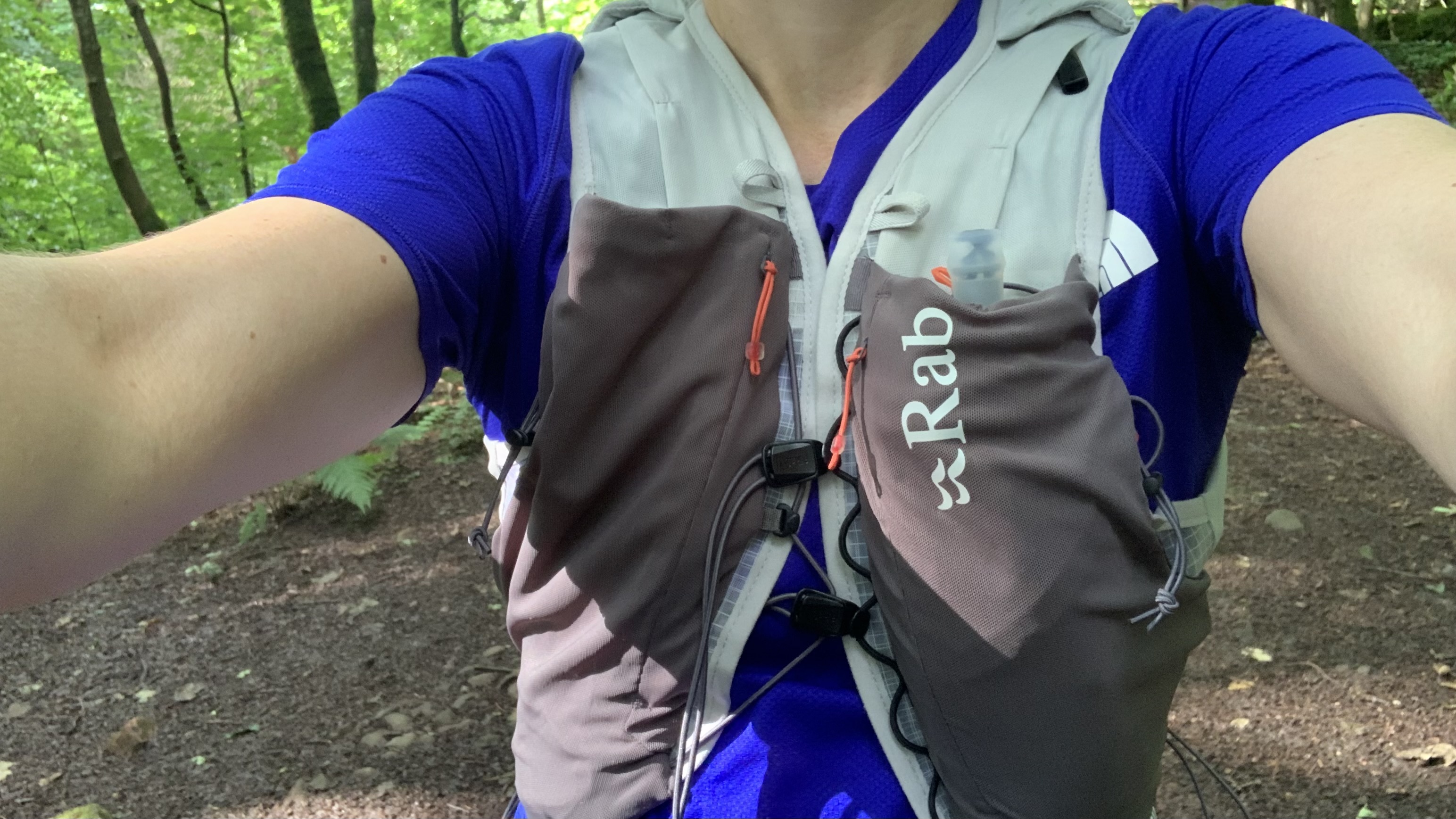 Female runner wearing the Rab Veil 12L Lightweight Running Vest