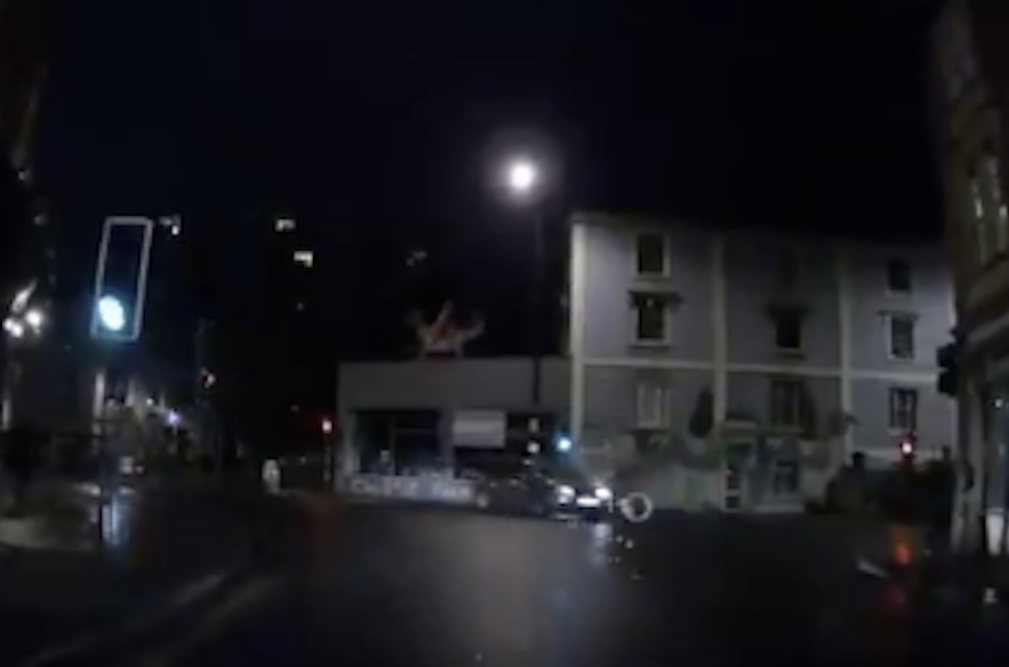 Dashcam footage shows cyclist knocked from his bike by car at junction ...