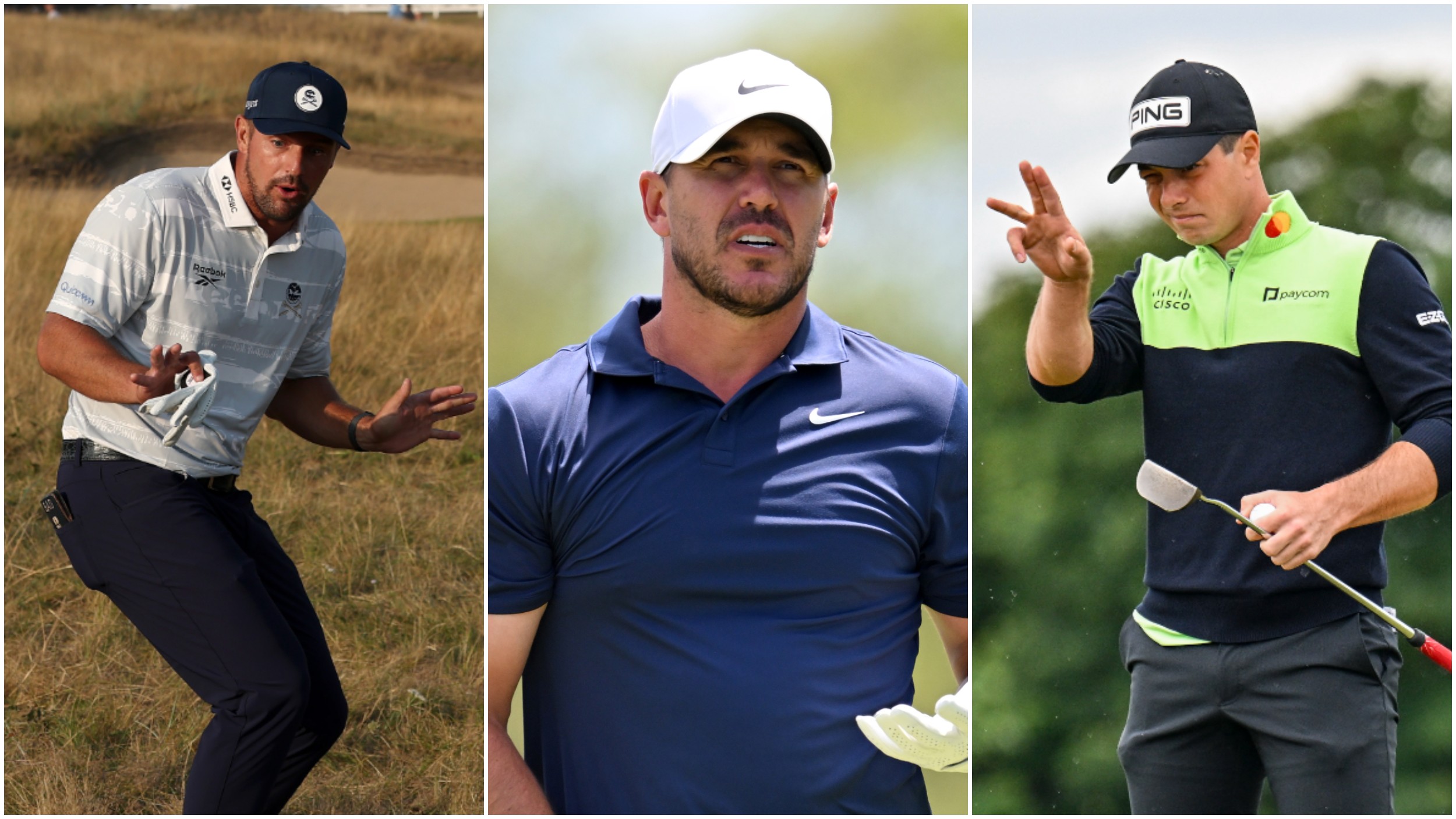 Bryson DeChambeau, Brooks Koepka and Viktor Hovland in action on the golf course