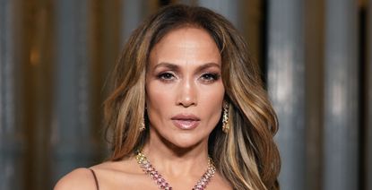 Jennifer Lopez, wearing Gucci, attends the 2023 LACMA Art+Film Gala, Presented By Gucci at Los Angeles County Museum of Art on November 04, 2023 in Los Angeles, California