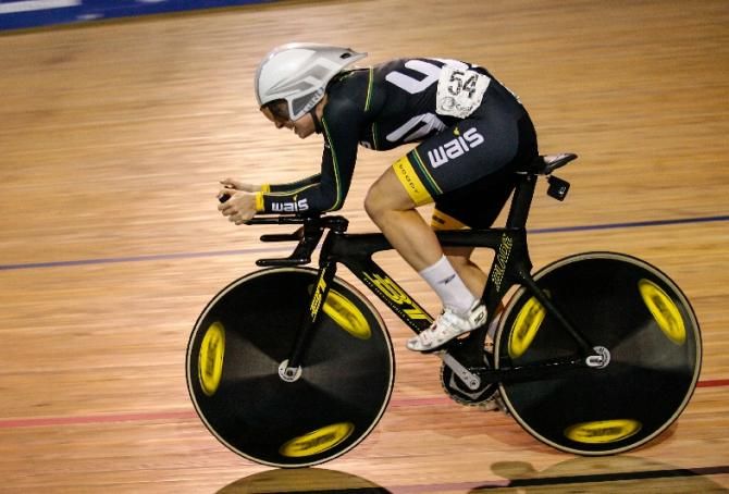 Isabella King in action during the junior women's time trial