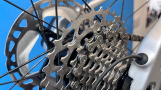 Close up of bike chain on bike