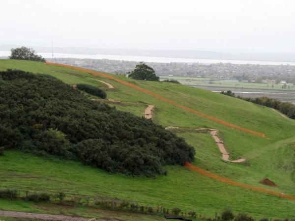 A switchbacked climb on the 2012 Olympic mountain bike course.