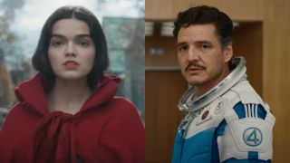 Side by side of Rachel Zegler and Pedro Pascal.