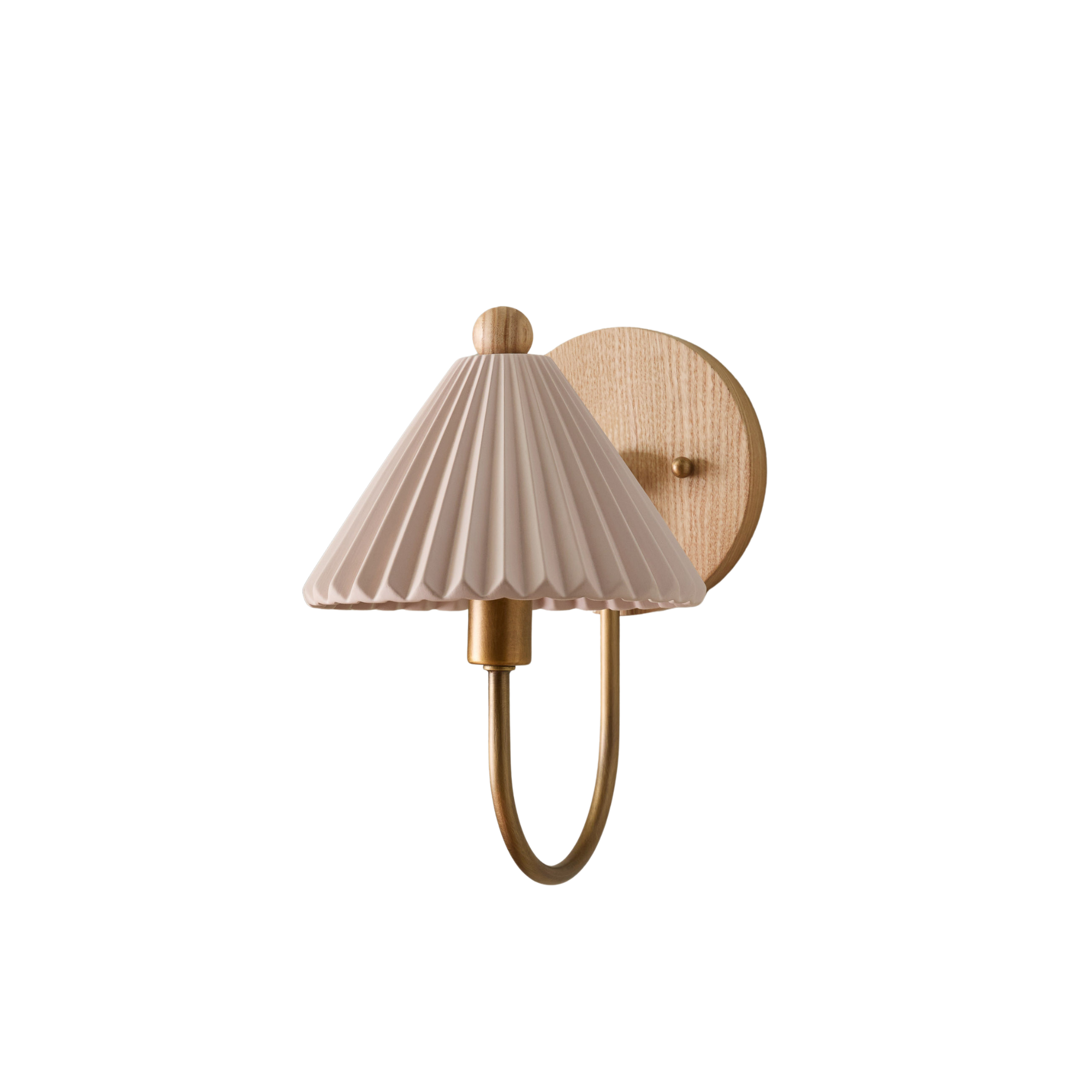 a sconce with a pleated shade