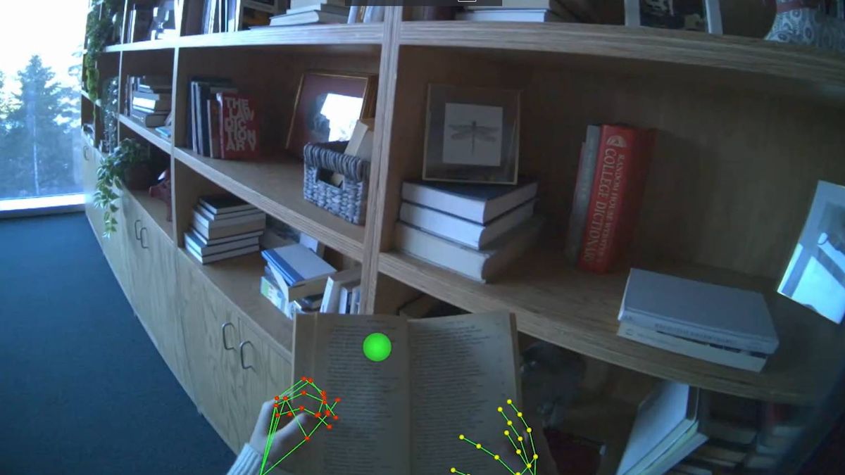 Meta Project Aria Gen 2 AR Glasses hand and eye tracking in visual perspective