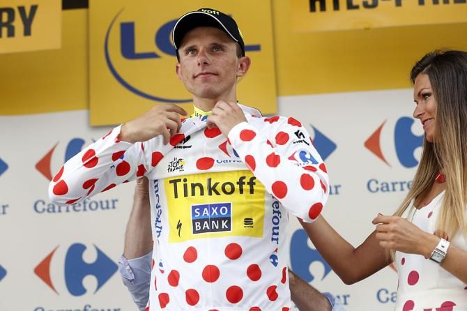 Rafal Majka in polka dots