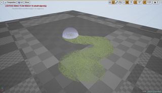 Paint over the area where you want your grass scattered