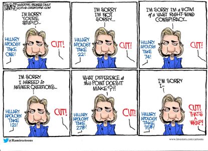 Political cartoon U.S. Hillary Clinton Apology email