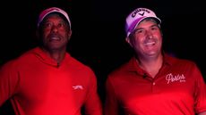 Tiger Woods and Kevin Kisner playing for Jupiter Golf Links in the TGL