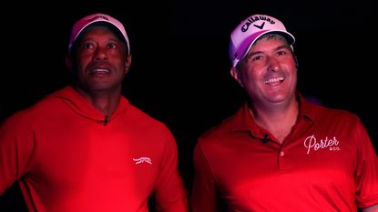 Tiger Woods and Kevin Kisner playing for Jupiter Golf Links in the TGL