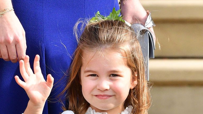 windsor, united kingdom october 12 embargoed for publication in uk newspapers until 24 hours after create date and time princess charlotte of cambridge attends the wedding of princess eugenie of york and jack brooksbank at st george's chapel on october 12, 2018 in windsor, england photo by poolmax mumbygetty images