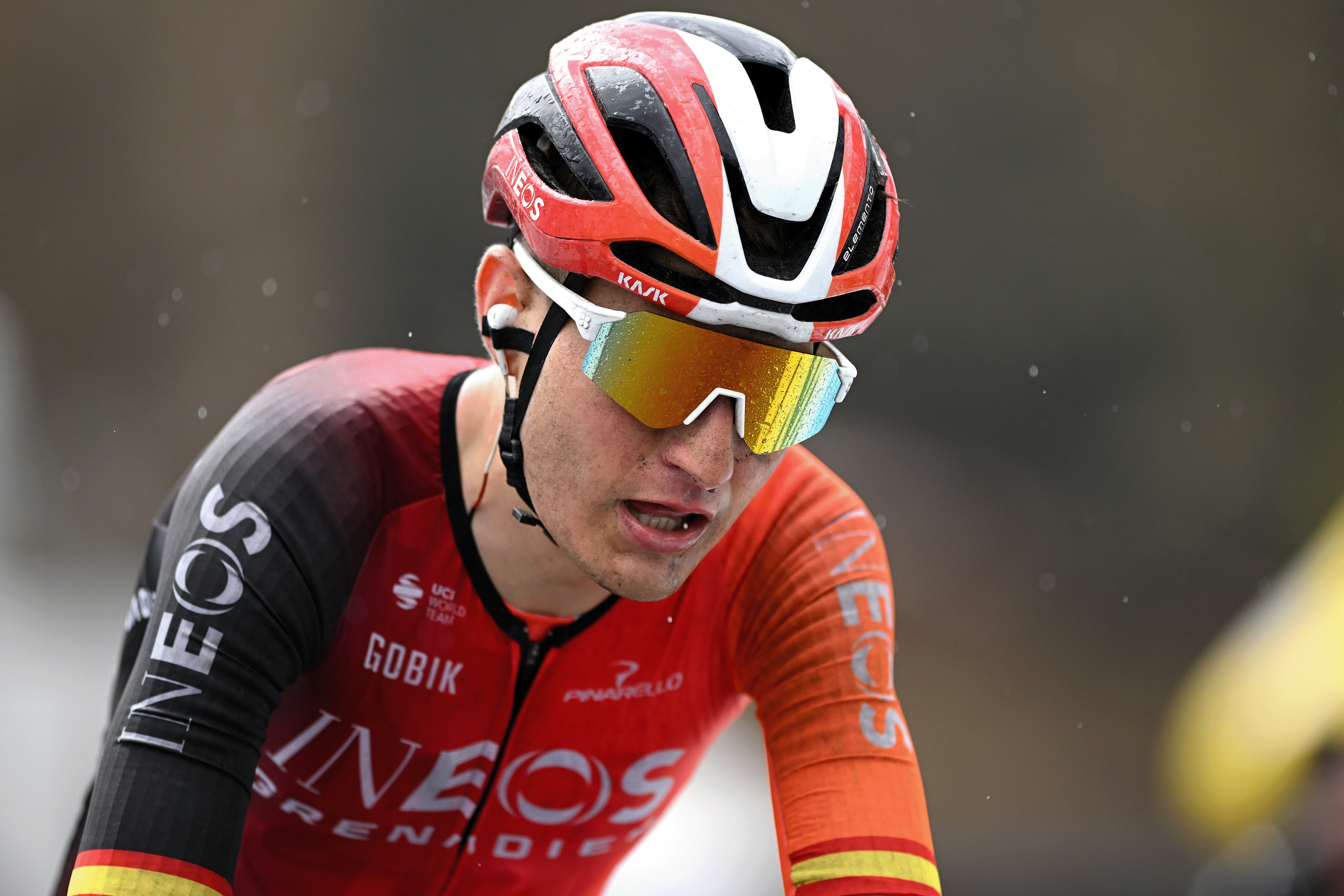 THYON 2000, SWITZERLAND - MAY 03: Carlos Rodriguez of Spain and Team INEOS Grenadiers crosses the finish line during the 78th Tour De Romandie 2025, Stage 4 a 128.3km stage from Sion to Thyon 2000 (2091m) / #UCIWT / on May 03, 2025 in Thyon 2000, Switzerland. (Photo by Dario Belingheri/Getty Images)