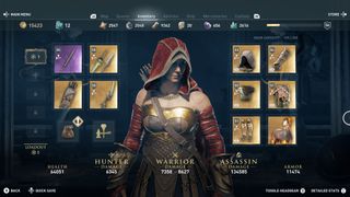 Assassin's Creed Odyssey loadout screen