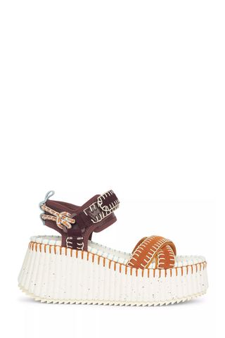 Chloé wedge Nama 80mm Platform Sandals on white background