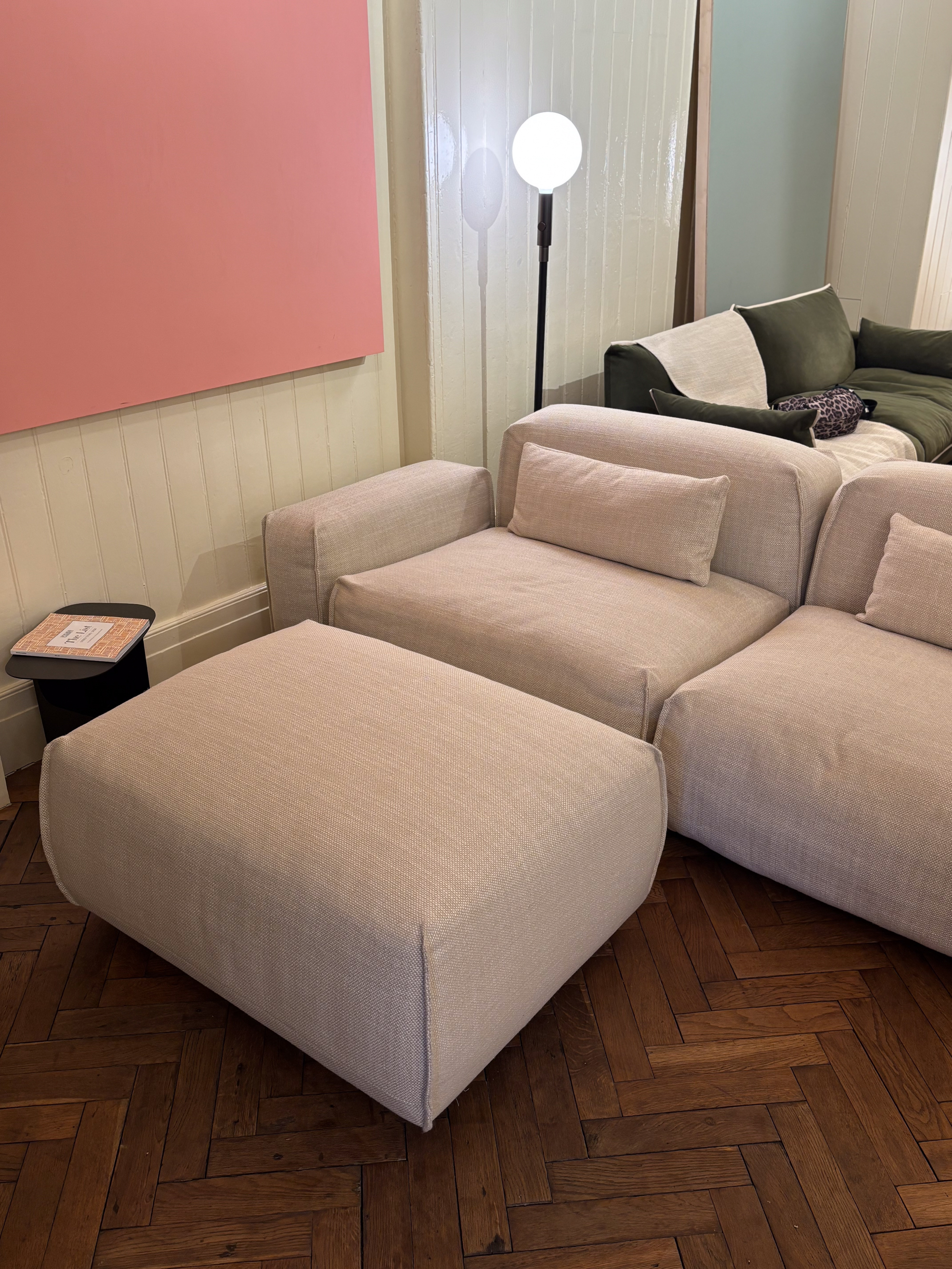 cozmo float sofa in showroom