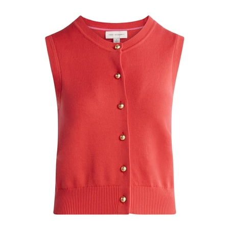 Free Assembly Women's Sleeveless Cardigan Sweater, Lightweight, Size Xs-2xl