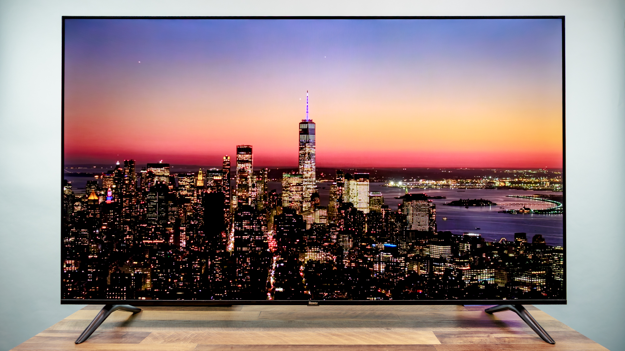 Roku 65-inch Class Select Series 4K QLED (2026) TV on a desk
