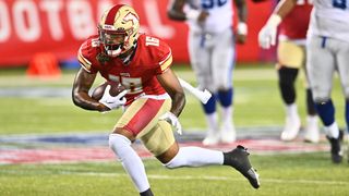 Adrian Hardy #16 of the Birmingham Stallions runs with the ball in the fourth quarter of the game against the New Orleans Breakers at Tom Benson Hall of Fame Stadium on June 25, 2022 in Canton, Ohio.