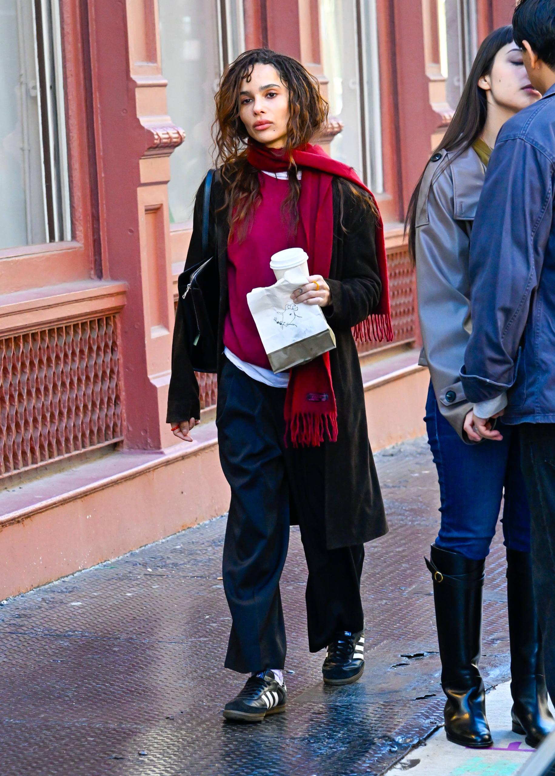 Zo&amp;euml; Kravitz wore Adidas Samba sneakers on the set of Die Alive in New York City